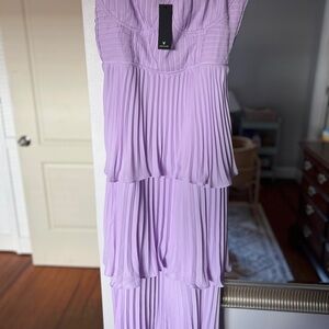 Elegant Lavender Pleated Dress